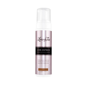 Loving Tan bottle front with pump showing sleek packaging and easy dispensing