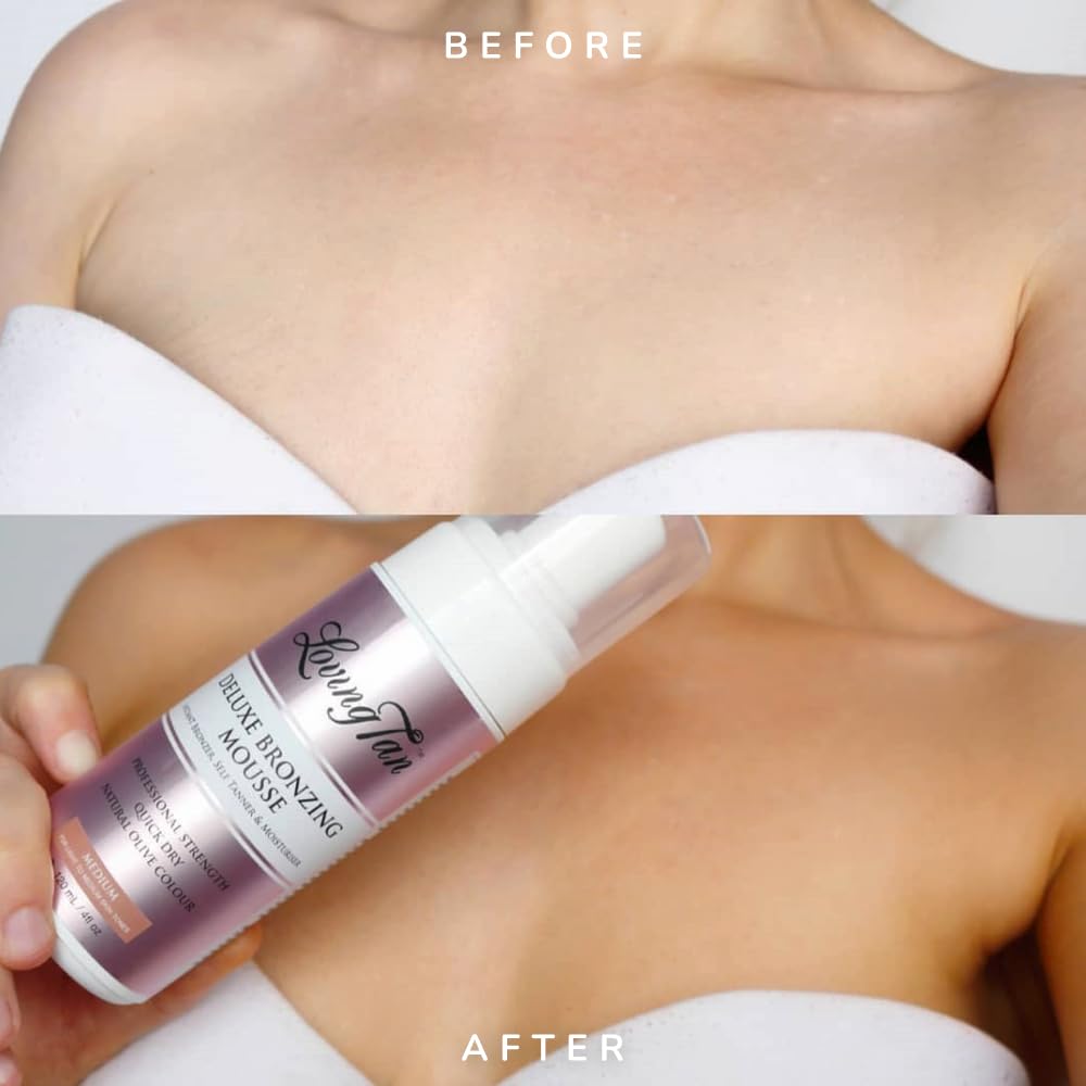 Loving Tan label close-up highlighting formulation details and professional-strength benefit