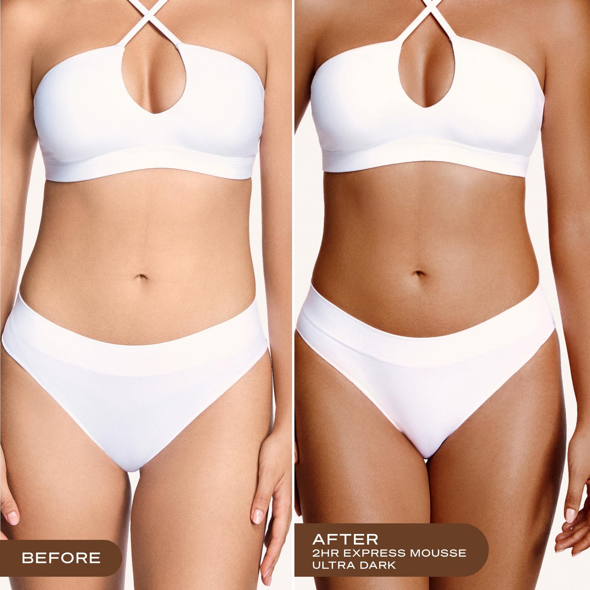 Loving Tan mousse texture close-up demonstrating lightweight, easy-to-blend foam