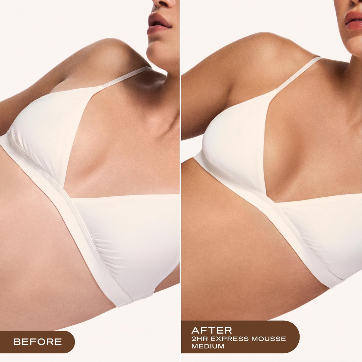 loving tan close-up foam texture demonstrating airy, non-sticky formula benefit