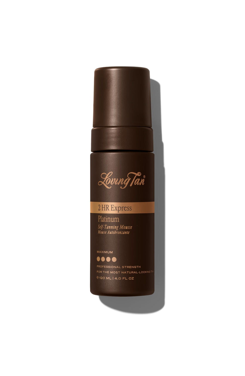 Loving Tan Platinum 2HR front packaging showing product and shade benefits