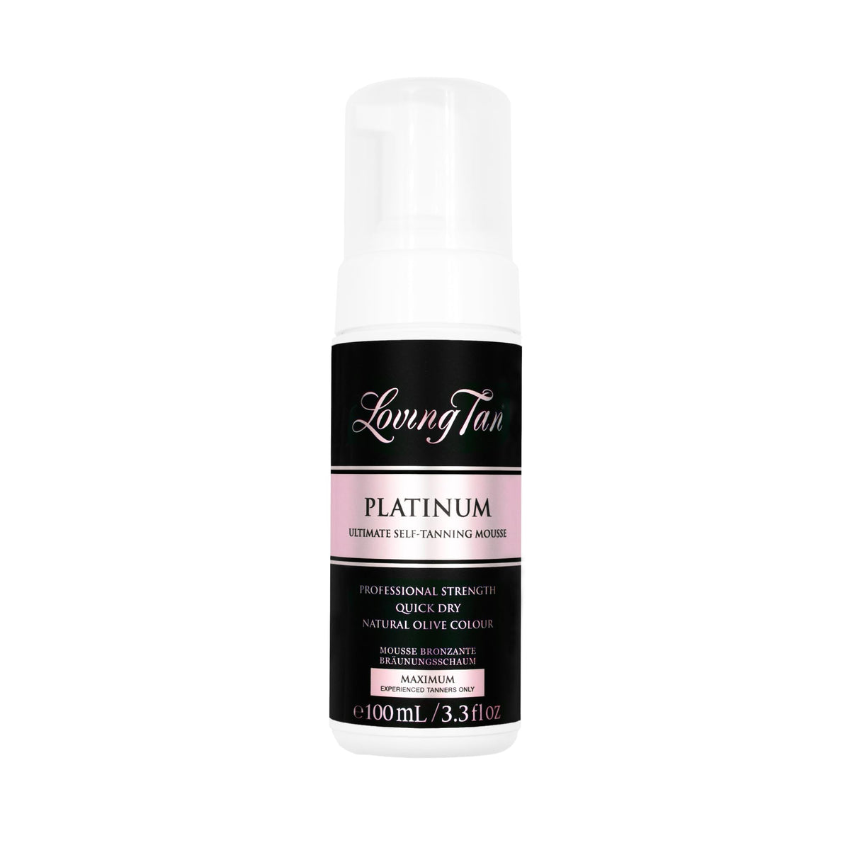 Loving Tan front packaging showing professional self tanning mousse benefit
