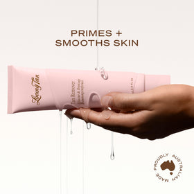 Loving Tan being wiped with polishing glove showing effective gentle tan removal