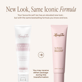 Loving Tan pump nozzle close-up revealing smooth gel texture for easy application