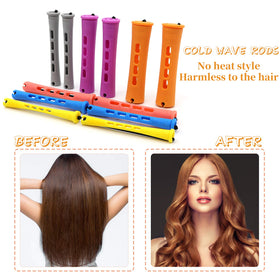 Lovppy rods wrapped in hair demonstrating heat-free curling and visible curl result