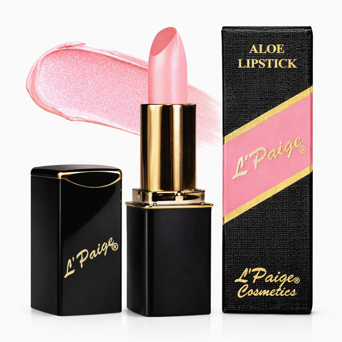 L'Paige front packaging showing shade L44 and frosted pink appeal