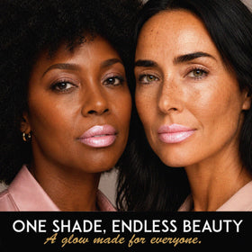 L'Paige lifestyle evening look with frosted pink shimmer for luminous style
