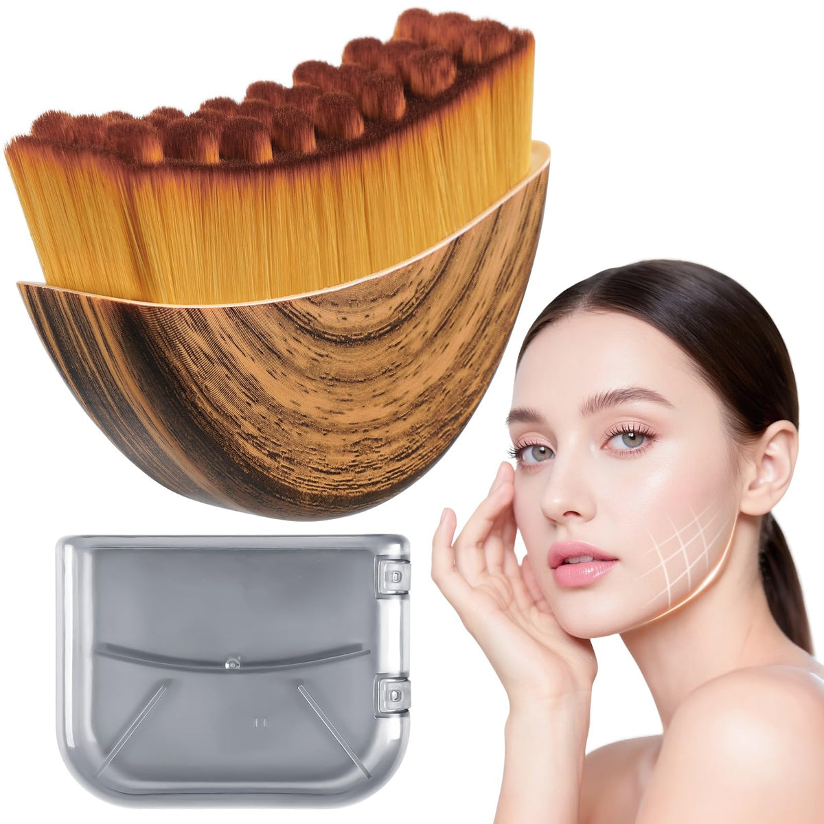 LPZXH front view of contour brush showing full arched head for precise sculpting