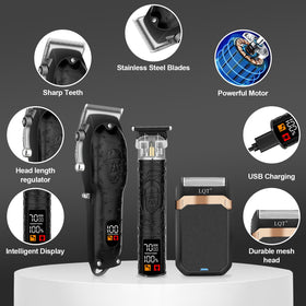 LQT accessory layout with combs and brushes for complete grooming versatility