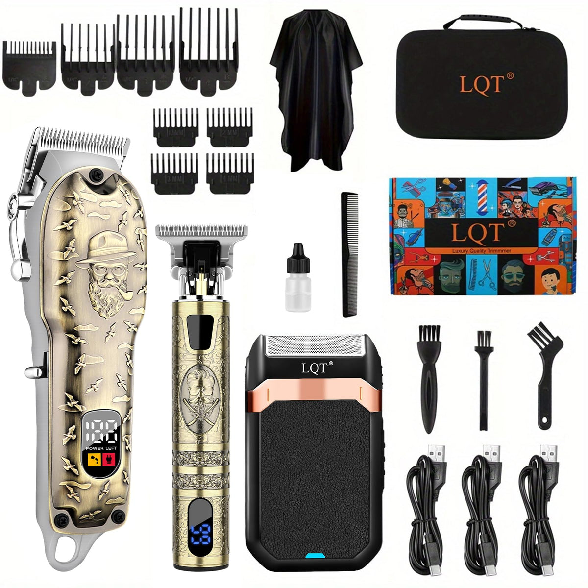 LQT clipper front view showing metal body and ergonomic grip enhancing control