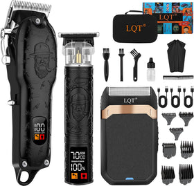 LQT clippers front view showing controls and sleek metal finish for professional styling