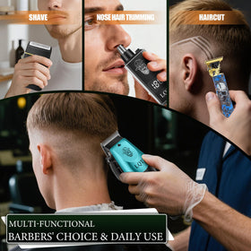 LQT detail trimmer, foil shaver and nose trimmer grouped for versatile grooming