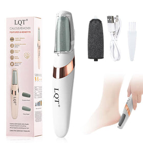 LQT front view of white foot file showing ergonomic design and easy grip for comfortable use