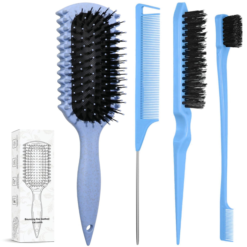 LSKHJT brush set front view showing compact blue case and tools for travel