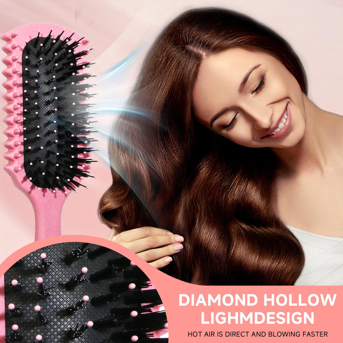 LSKHJT three brush set arranged to show variety of sizes for multiple styling tasks