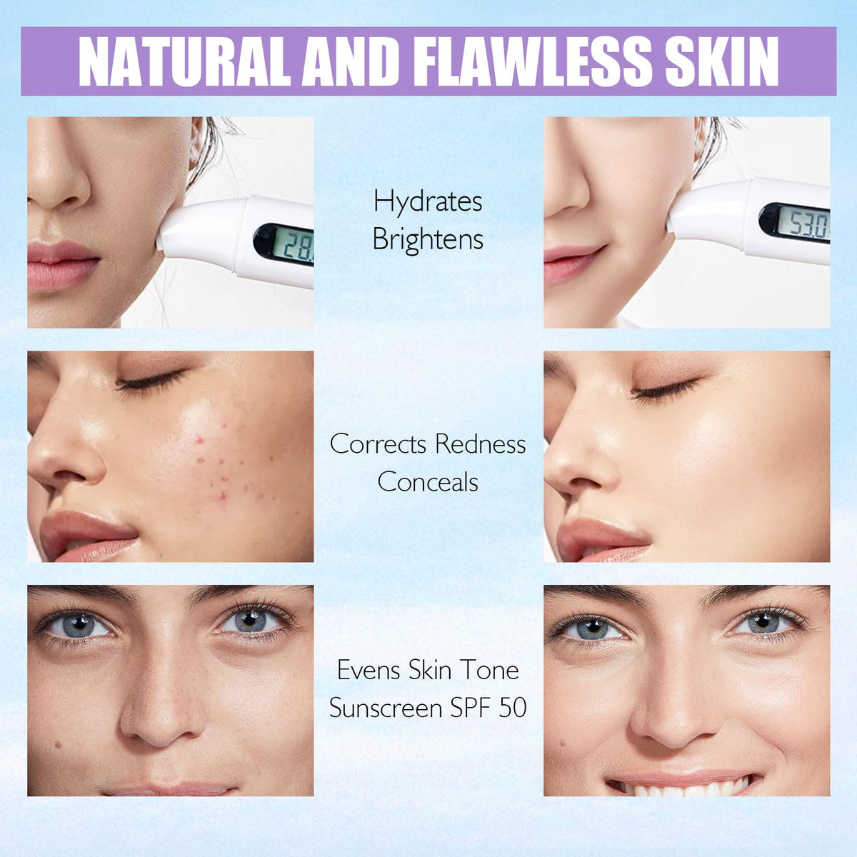 LSxia two shade swatches illustrating color correcting pigments and neutralizing effect