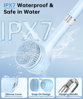 LUBEJR in-shower use demonstrating safe waterproof cordless cleaning