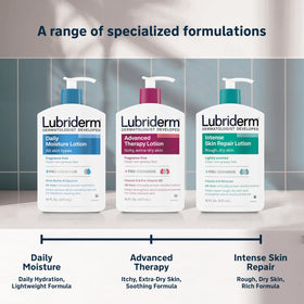 Lubriderm application on hands demonstrating smooth, non-greasy finish