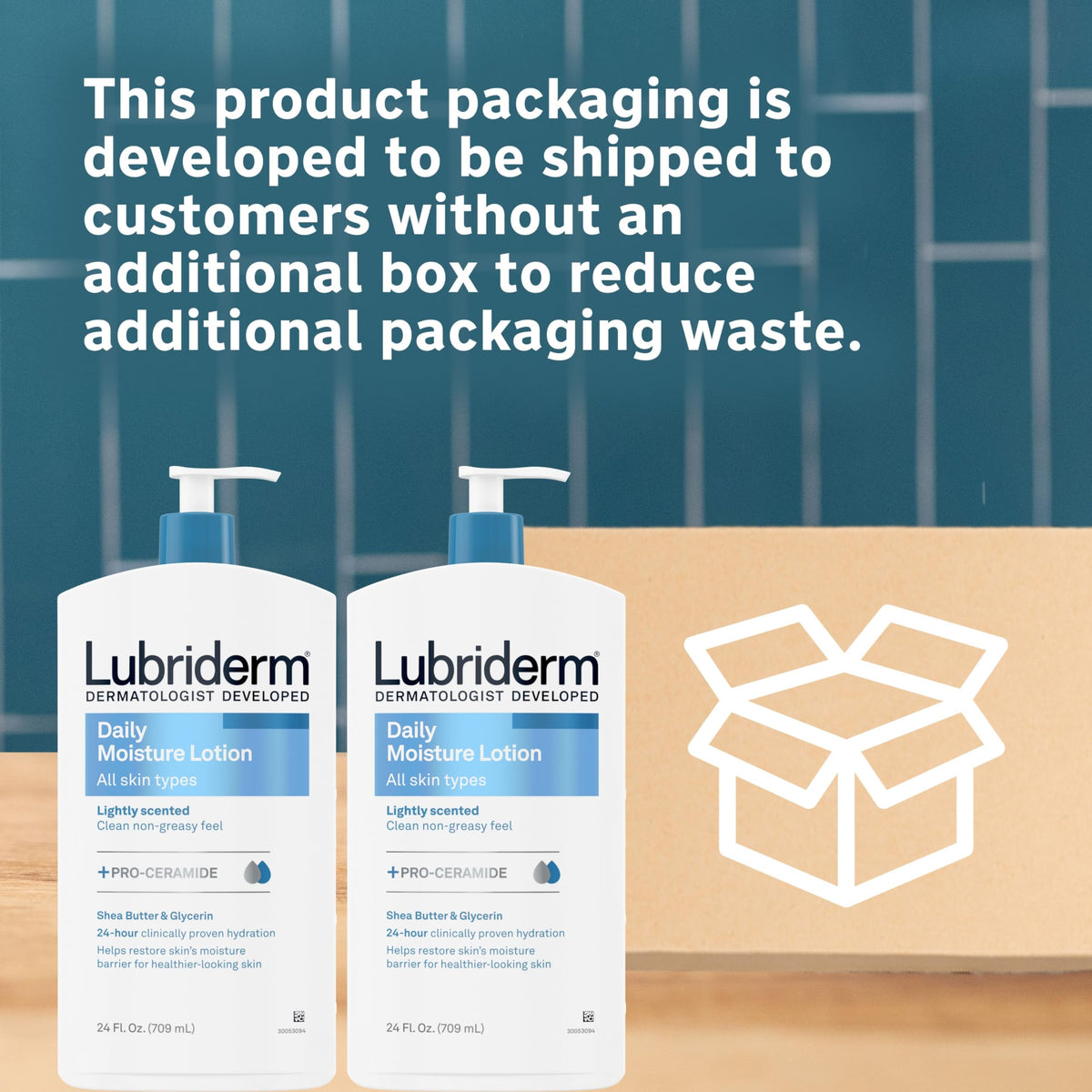 Applying Lubriderm to hands to show smooth moisturizing and immediate comfort