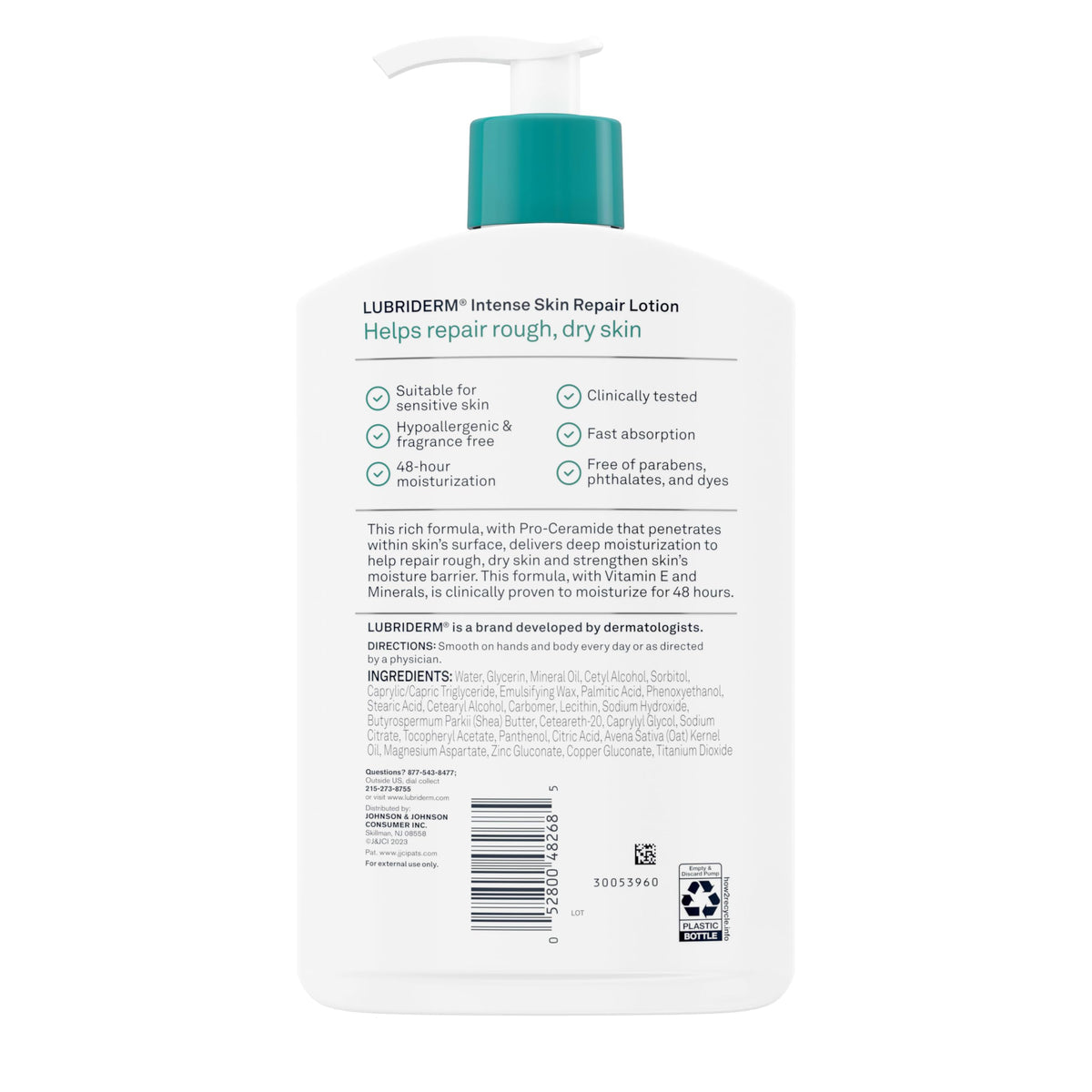 Lubriderm on bathroom shelf lifestyle shot for daily routine use