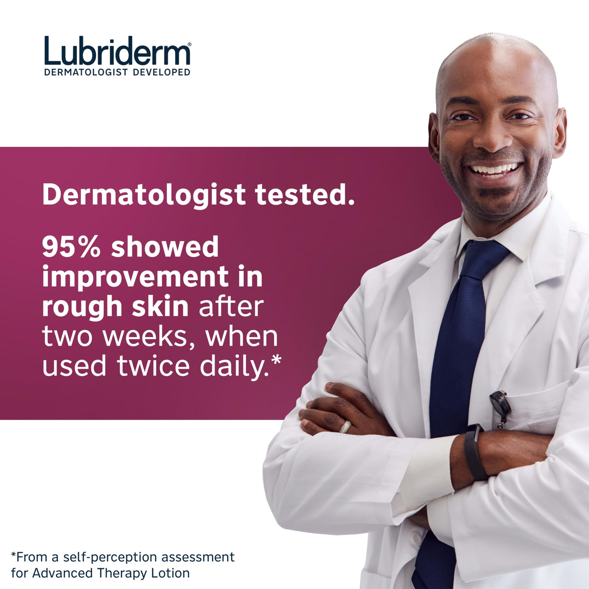 Lubriderm body use in bathroom, daily moisturizing routine benefit