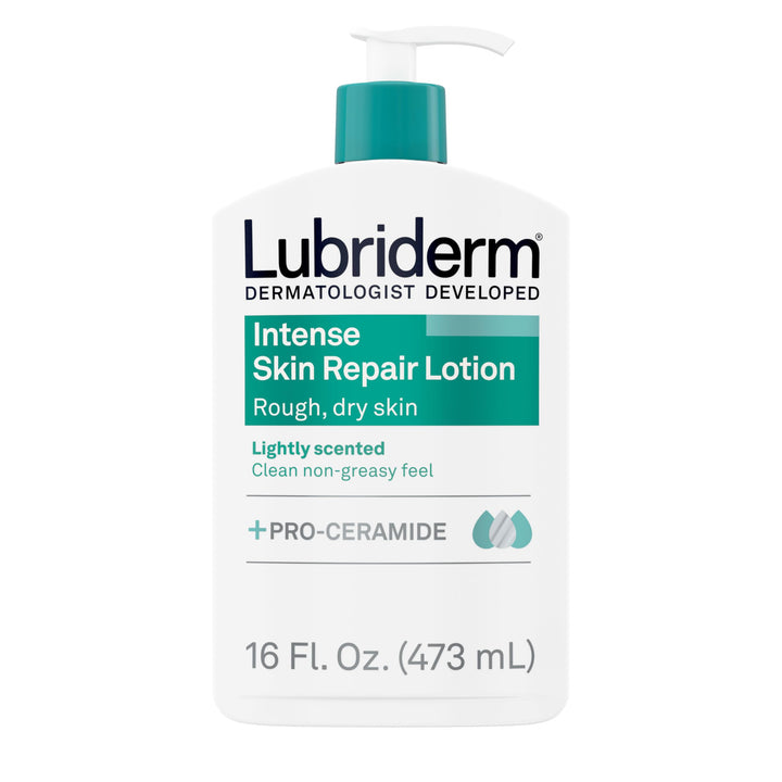 Lubriderm front bottle showing label and hydration benefits