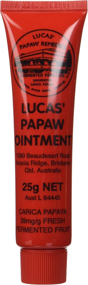 Lucas Papaw front tube showing compact 25g size and branding benefit