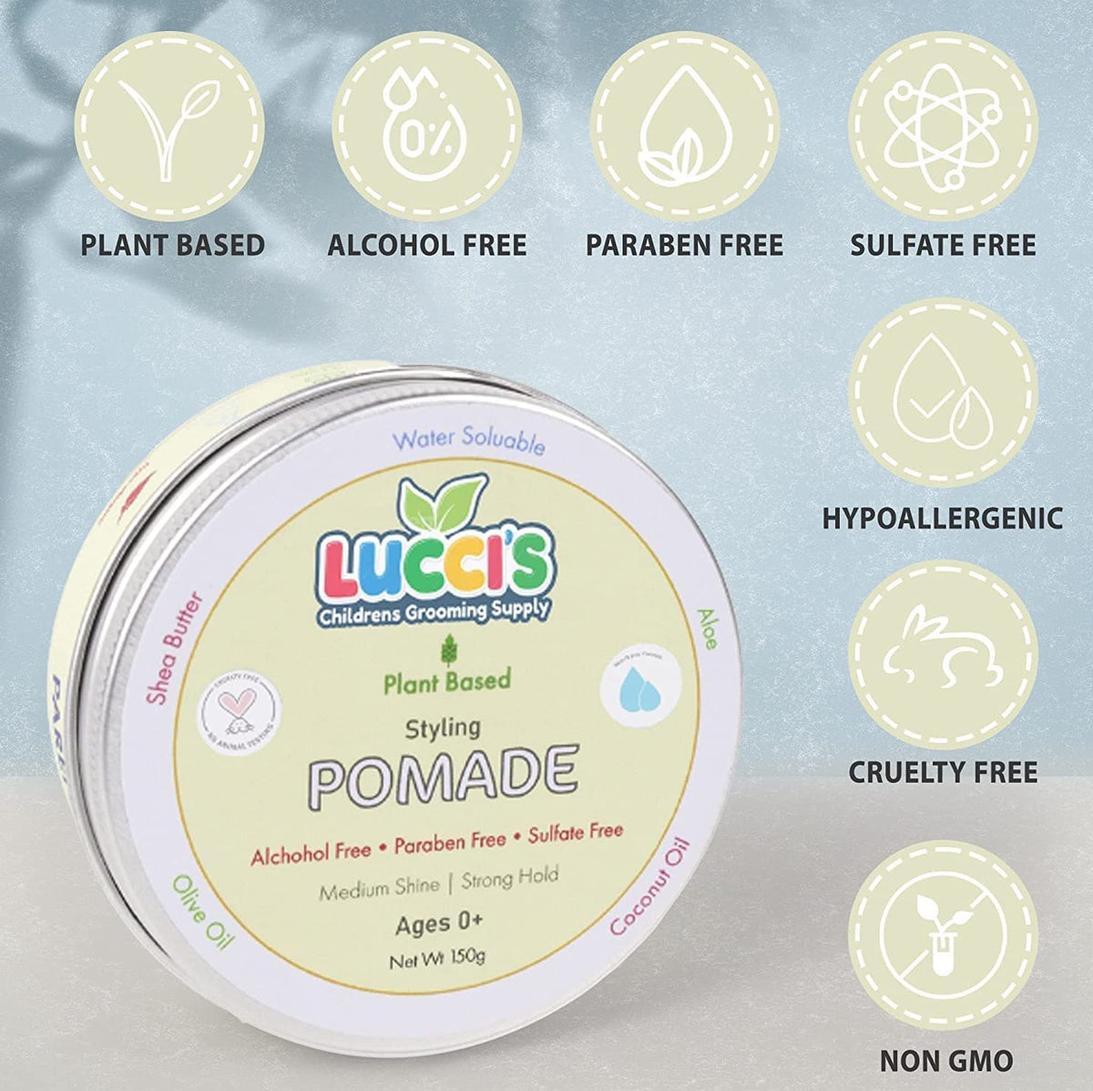 LUCCI’S CHILDRENS GROOMING SUPPLY before and after taming child hair with hold