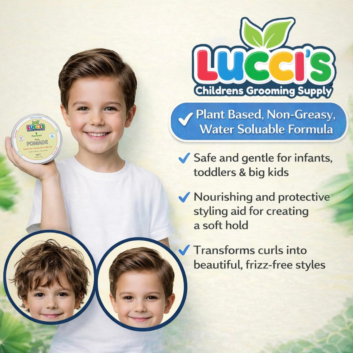 LUCCI’S CHILDRENS GROOMING SUPPLY close-up texture of creamy plant-based paste
