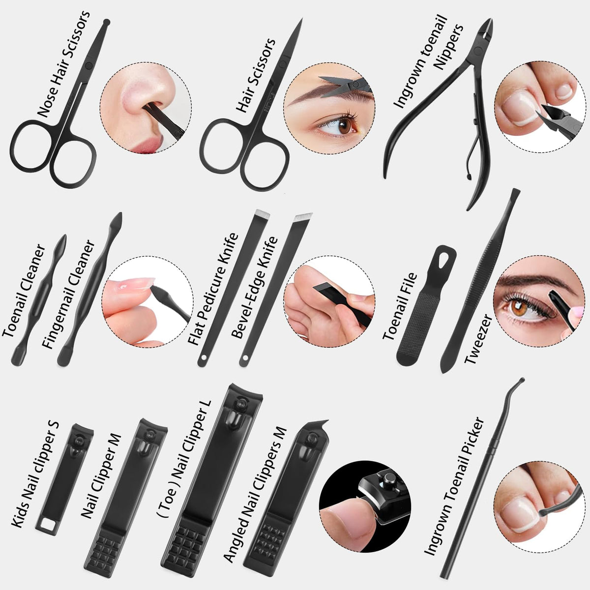 LUCK AROUND cuticle tools arranged to show variety and precise grooming benefit