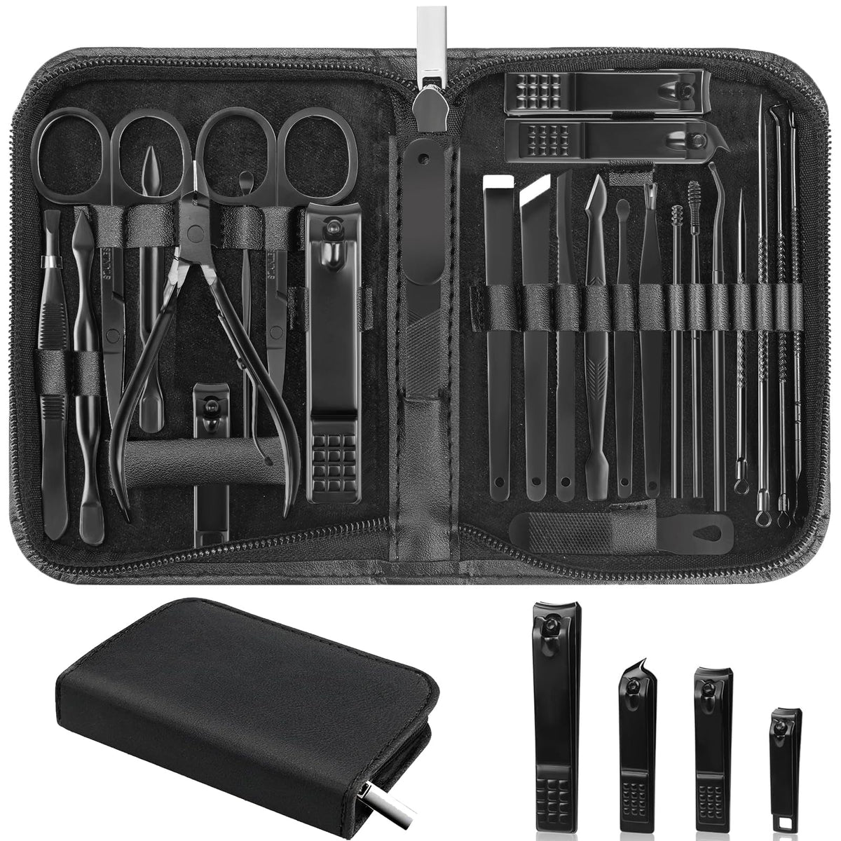 LUCK AROUND front leather case neatly closed, elegant travel-ready presentation