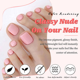 LuckForever toenails applied on toes during pedicure, demonstrating quick at-home application