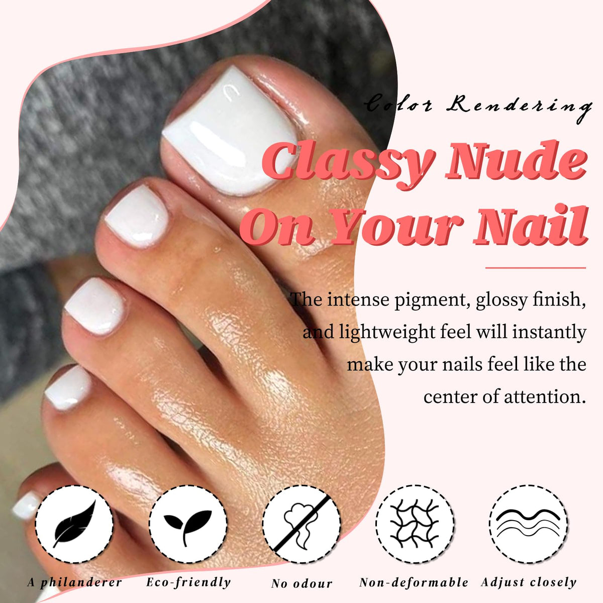 LuckForever layout of 12 sizes of white toe tips for perfect fit selection