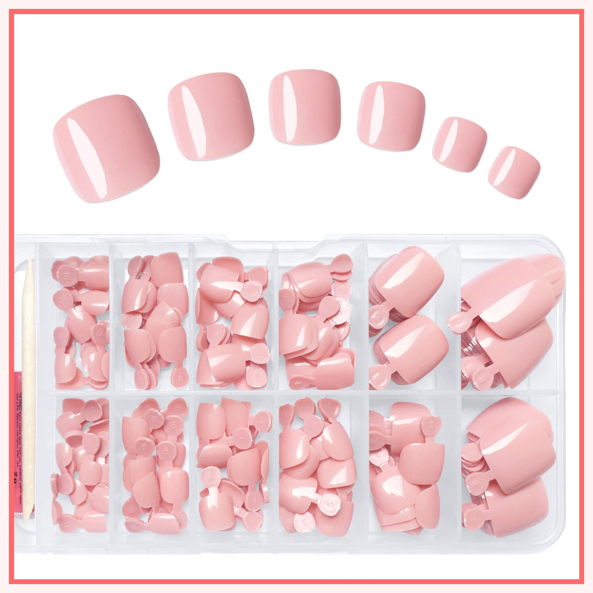 LuckForever nail file, stick and adhesive tabs laid out, enabling easy prep and secure adhesion
