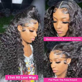 Lucksee close-up of HD lace and pre-plucked hairline for realistic edges
