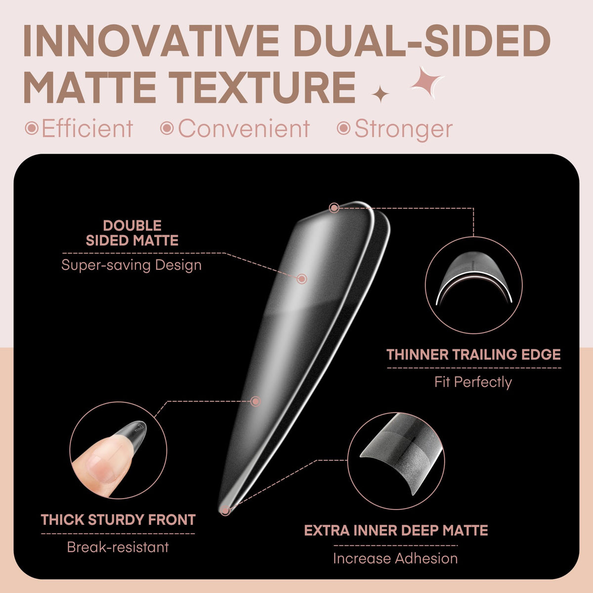 Luckyfairy application demo of a half-cover tip fitted on a natural nail for quick extension