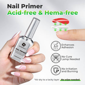 Luckyfairy application on natural nail demonstrating prep for longer wear