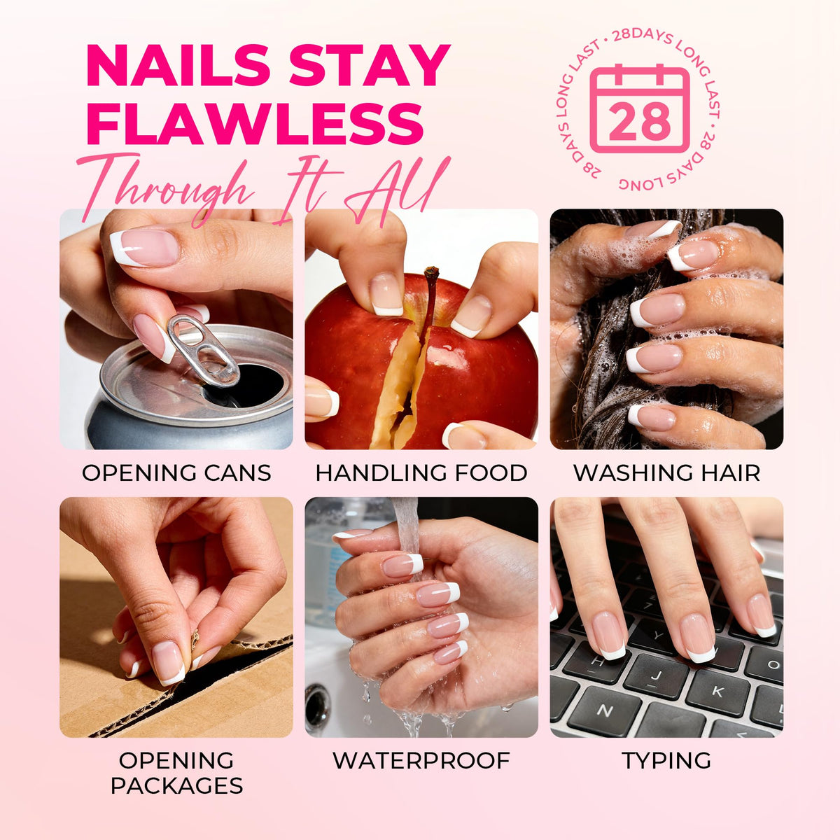 Luckyfairy applying press-on nail demonstrating quick air dry