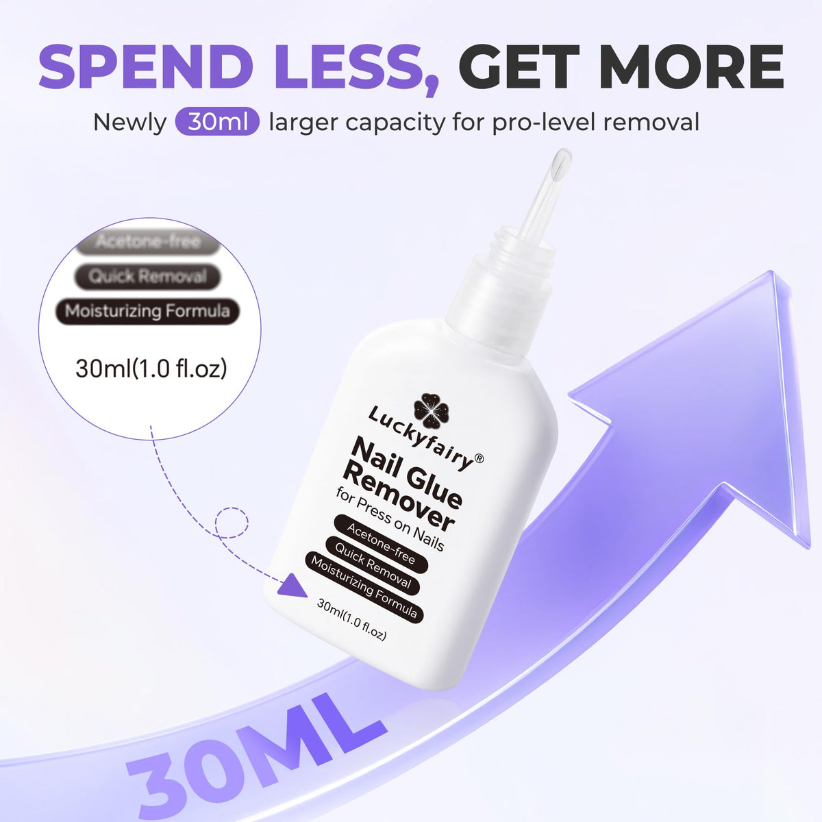 Luckyfairy before and after glue removal demonstrating clean, residue-free nails