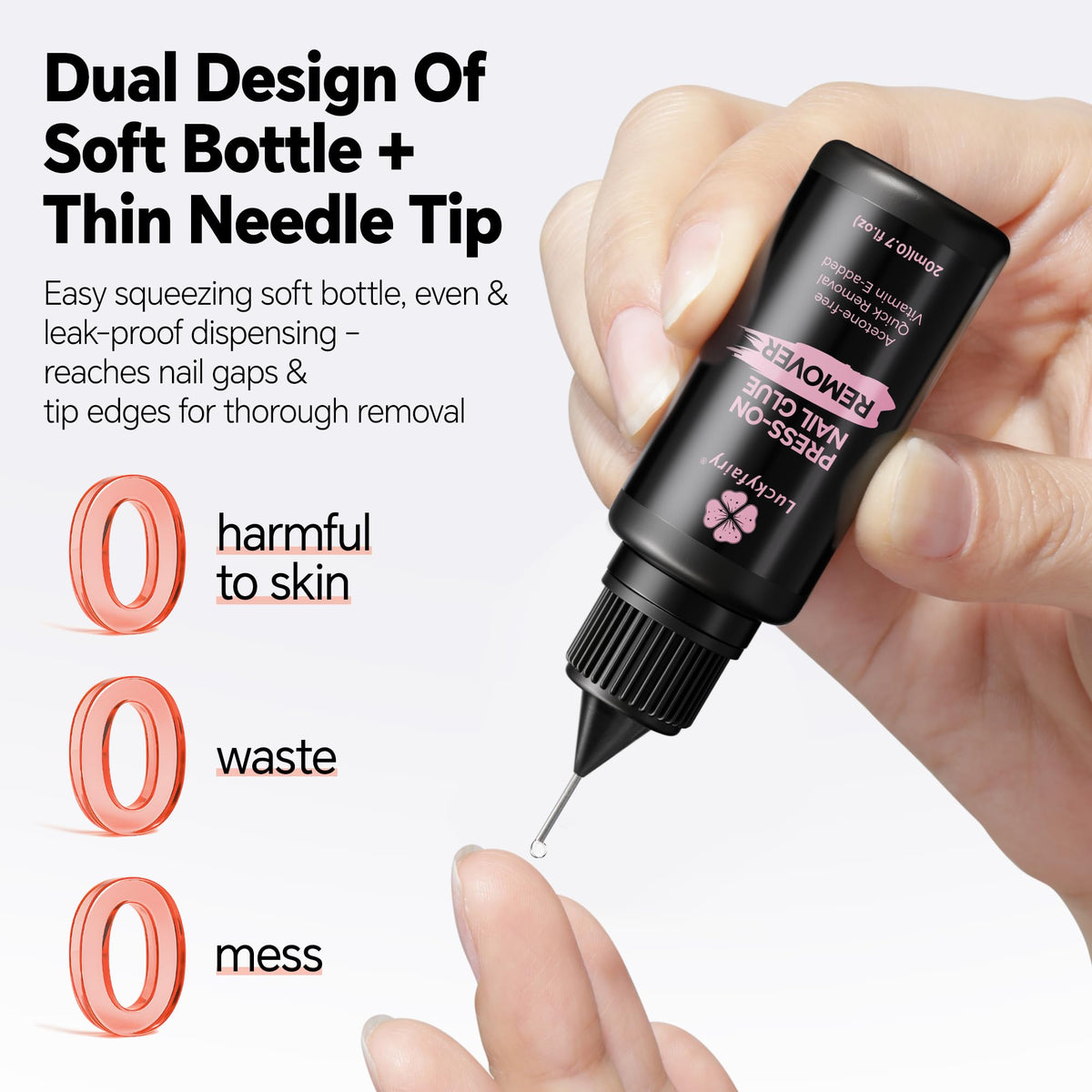 Luckyfairy bottle and pushers arranged, highlights included tools for gentle removal