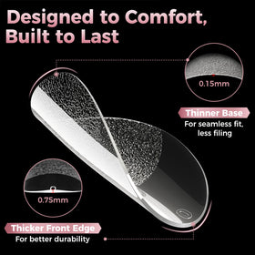 Luckyfairy bent soft-gel tip demonstrating flexibility and comfort