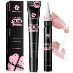 Luckyfairy front packaging showing full glue and remover kit for easy application