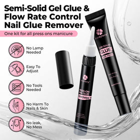 Luckyfairy glue tube close-up highlighting precision valve for mess-free control