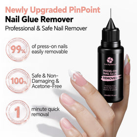 Luckyfairy in-use precision application on nail gap showing safe, accurate glue targeting
