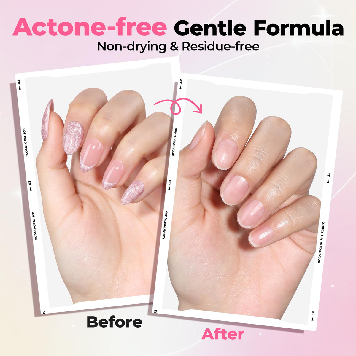 Luckyfairy in use removing press-on nail with minimal mess and quick lift