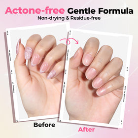 Luckyfairy in use removing press-on nail with minimal mess and quick lift