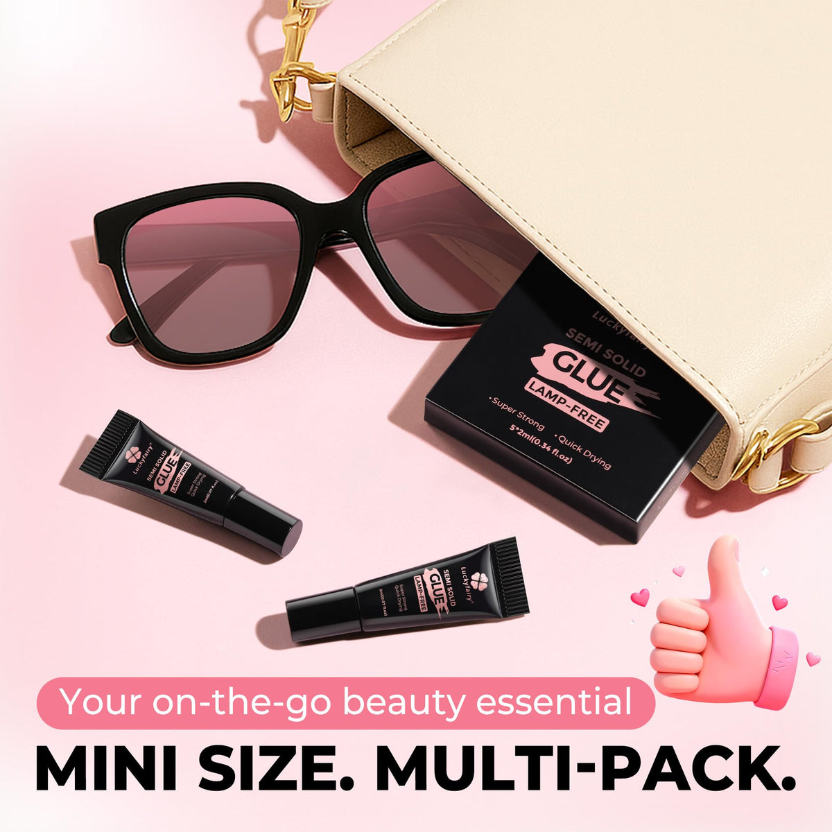 luckyfairy mini tubes lined up sealed individually for travel-ready freshness