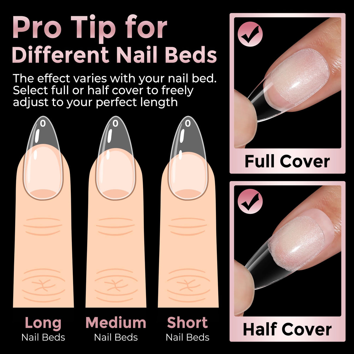 Luckyfairy painted clear tip showing smooth surface ideal for nail art