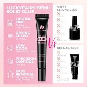 Luckyfairy bonded nail tips showcasing strong long-lasting hold