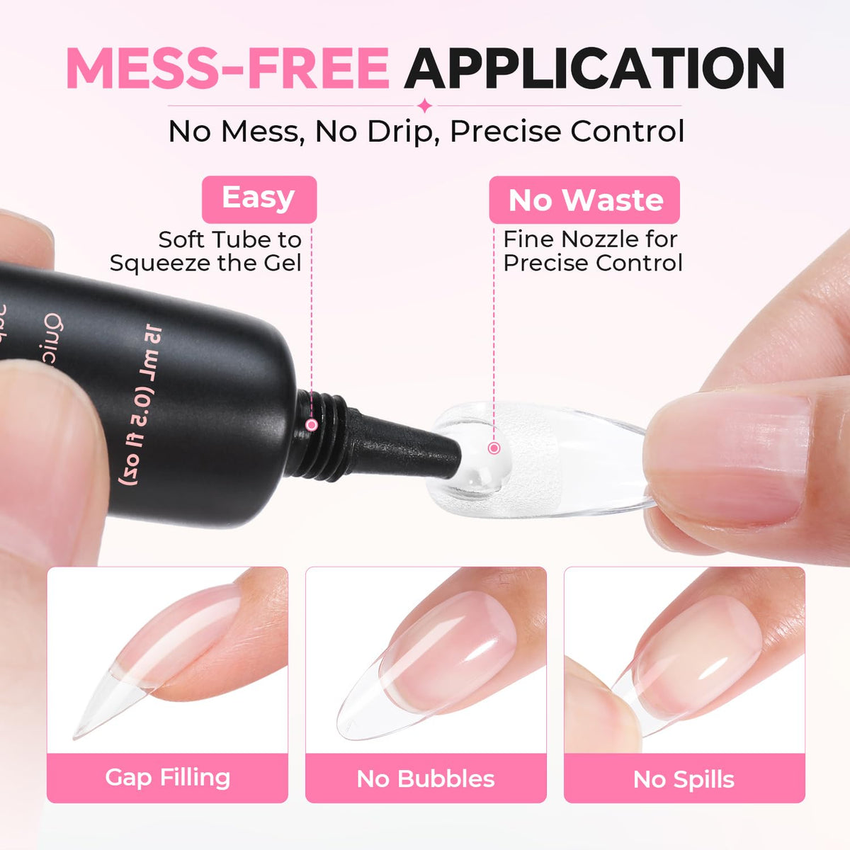 Luckyfairy press-on nails applied on hand demonstrating secure long-lasting hold
